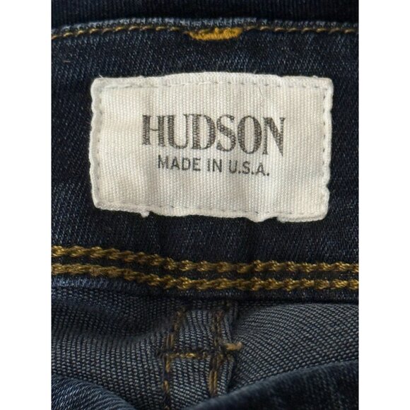 Hudson "Ginny Crop" Straight Cut with Cuffs Dark Wash Flap Pockets Size 29 - Picture 7 of 12